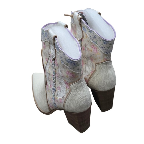 Women's Floral Western Cowboy Boots Size 9 Boho Cottagecore Prairie Cowgirl Boot - Picture 8 of 11